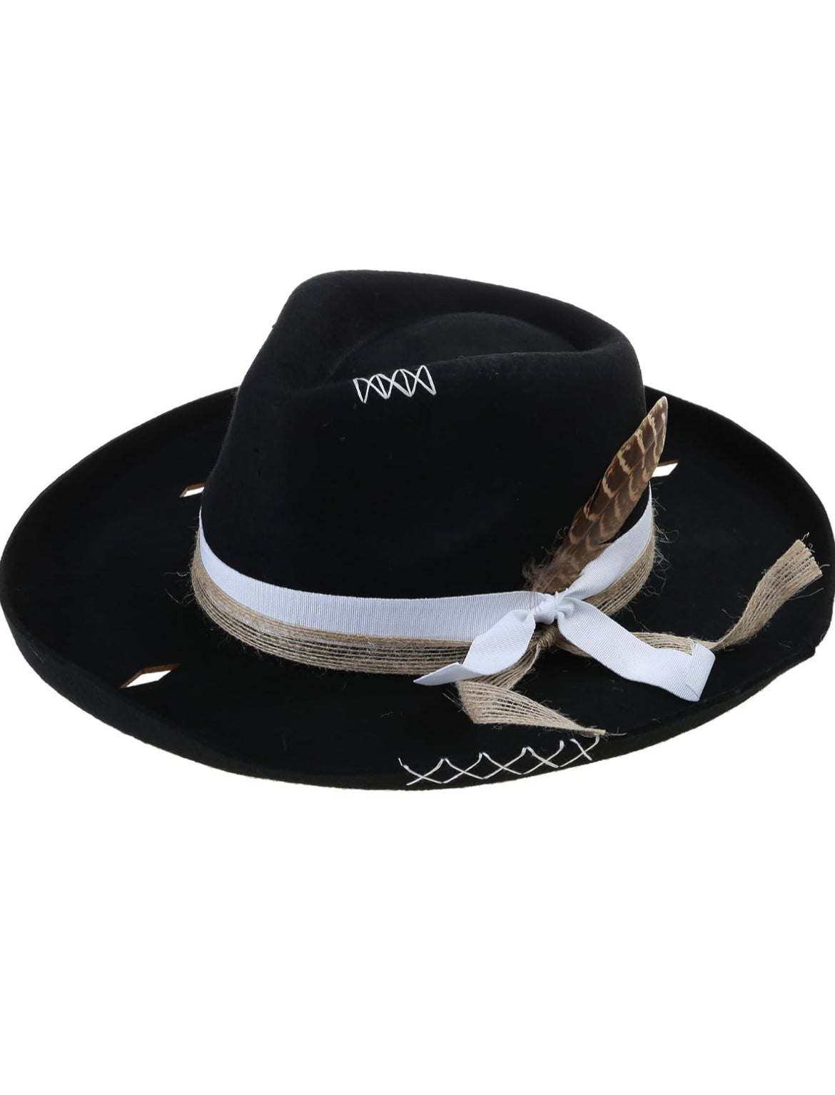 Distressed brim hat