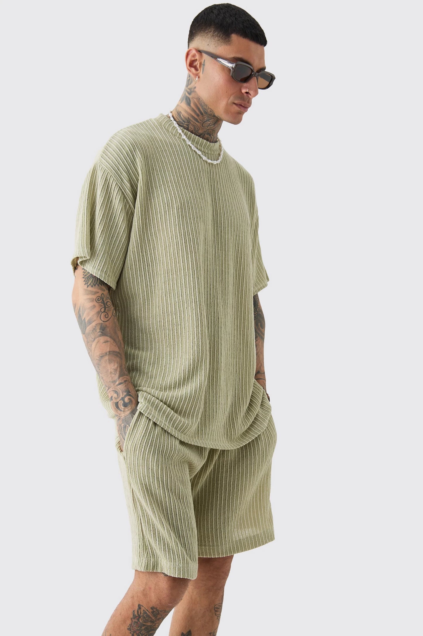 Boohoo tall crochet ribbed set