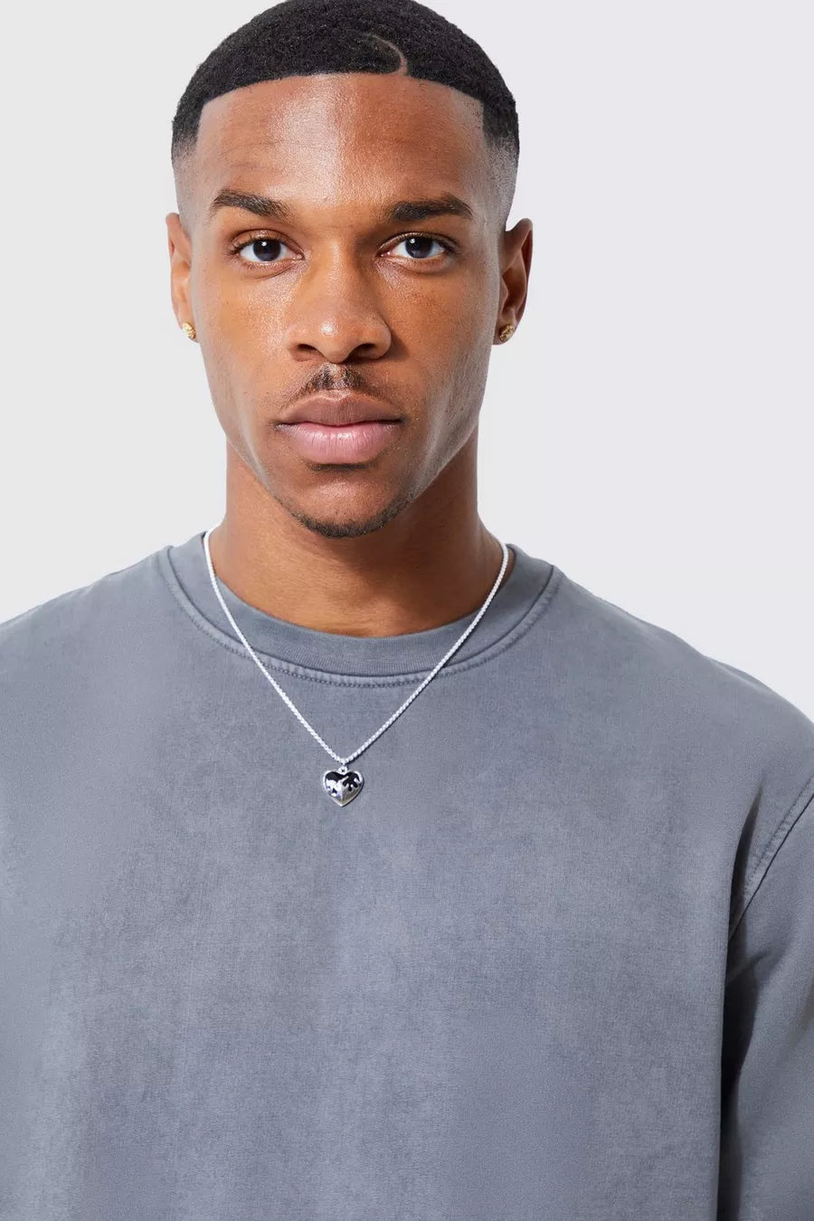 Boohoo relaxed short sleeve sweatshirt in charcoal