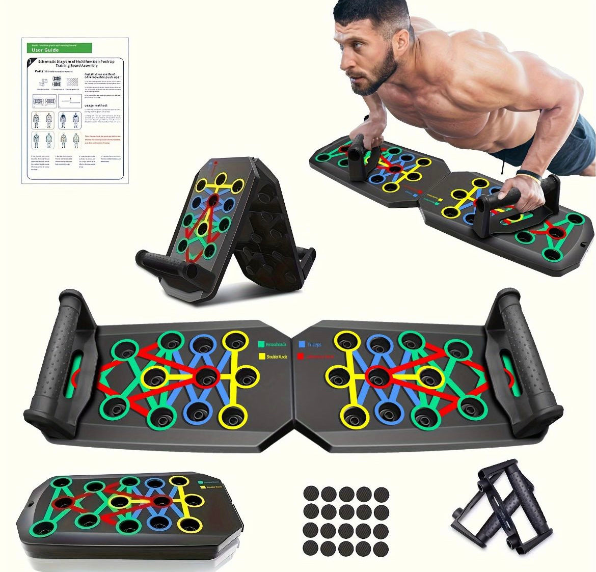 28 count push up board with extension bands
