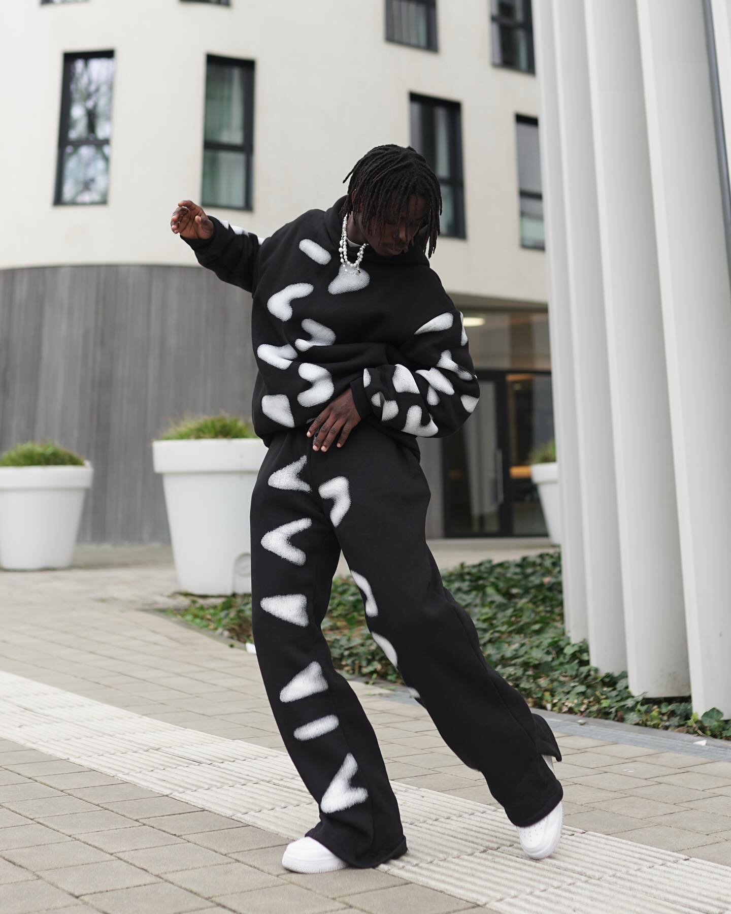 Boohoo oversized all over dash split hem tracksuit set