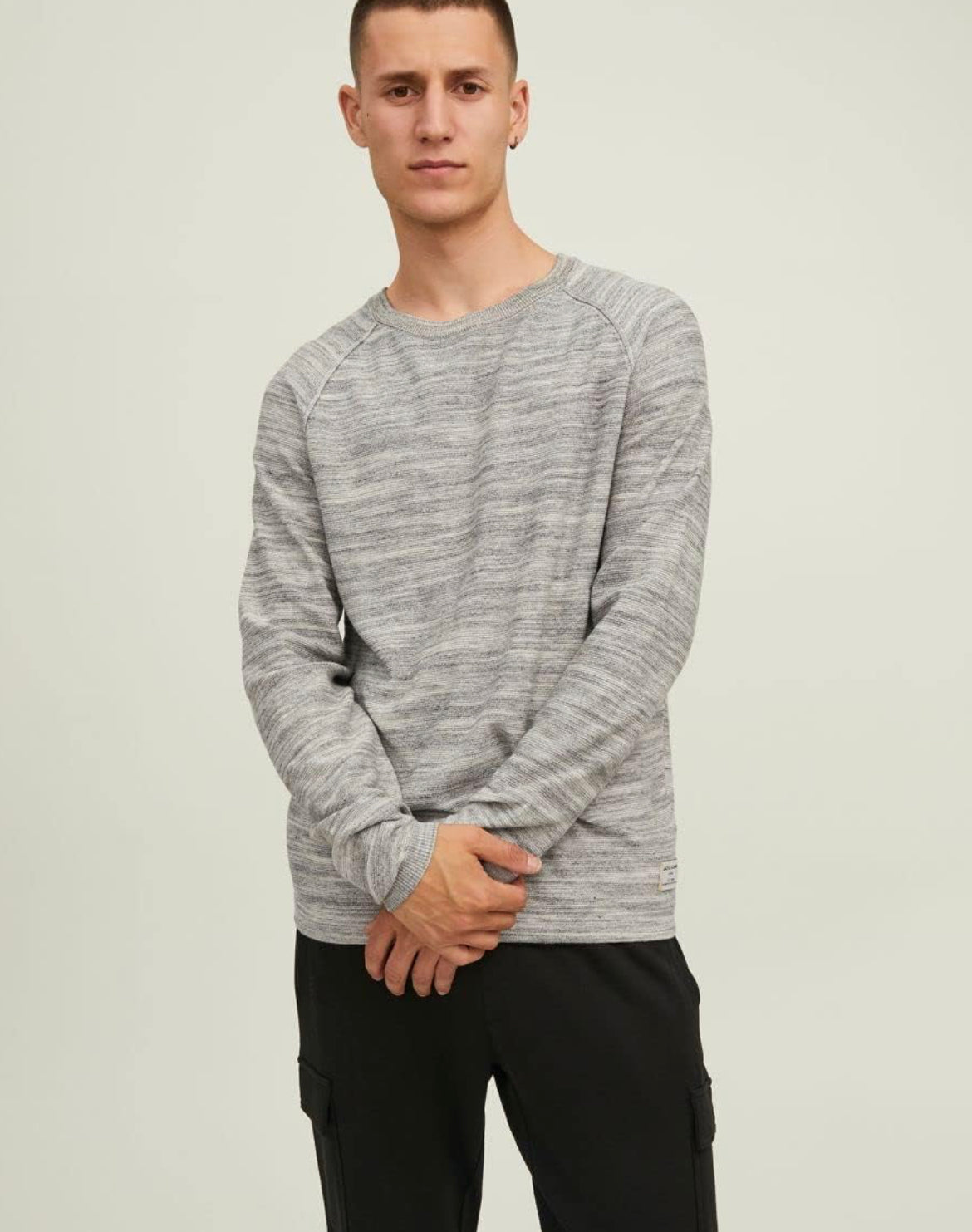 Jack & Jones knit sweatshirt in grey mix