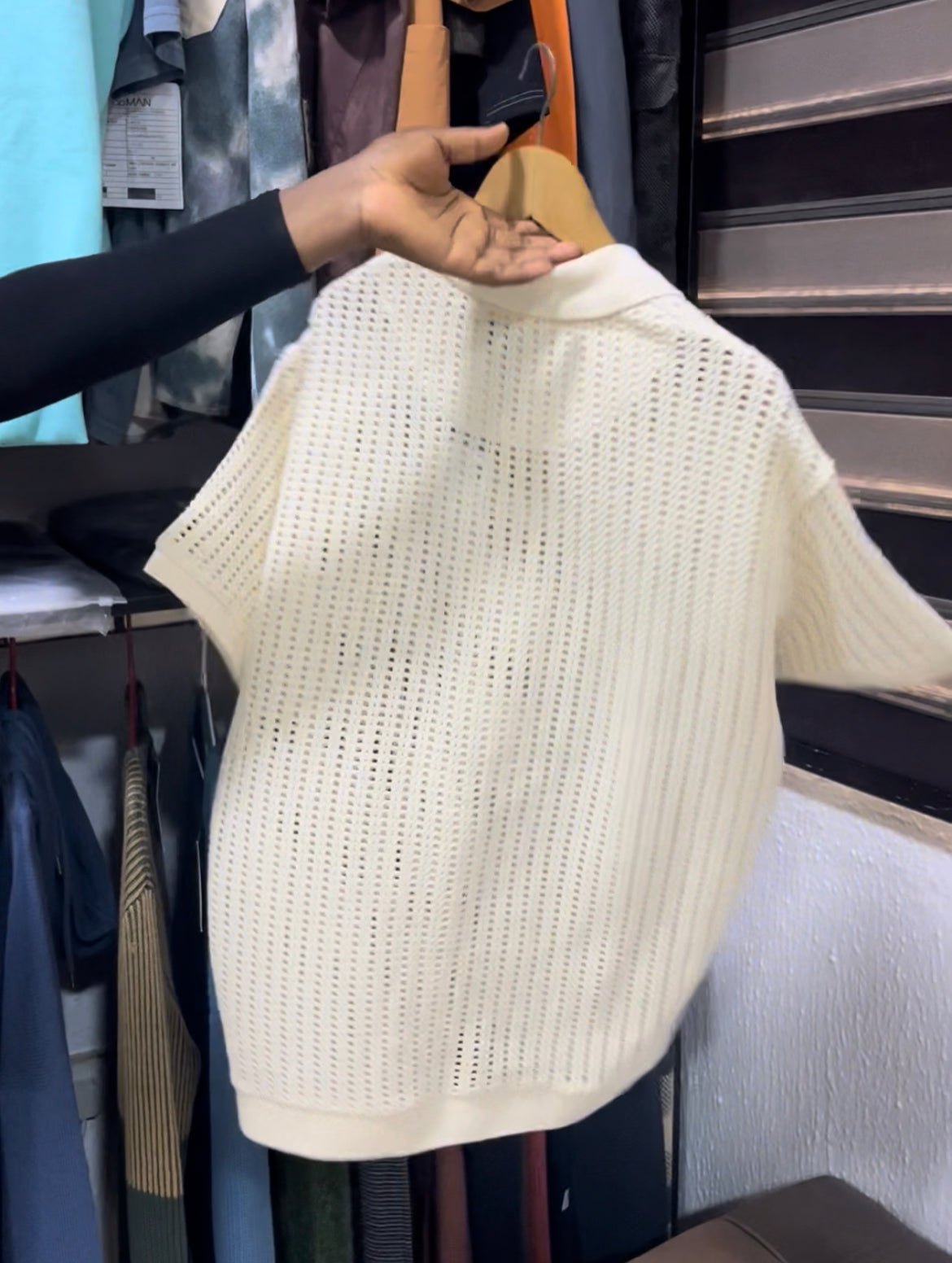 Primark open neck knit polo
Color: cream