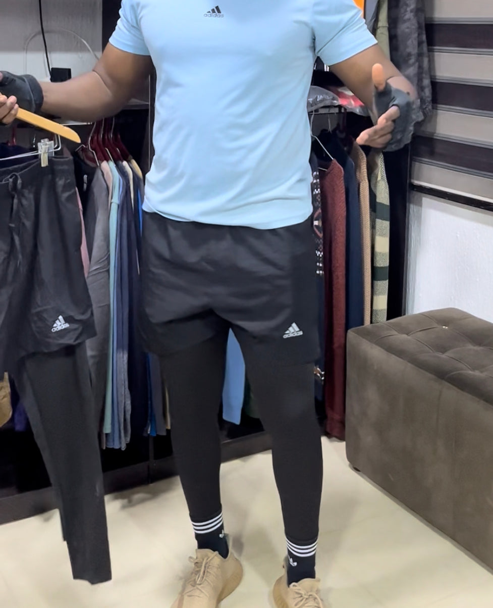 Adidas 2in1 long length fitness short