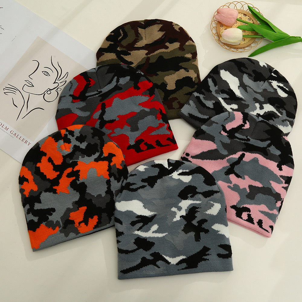 Green camo beanie
