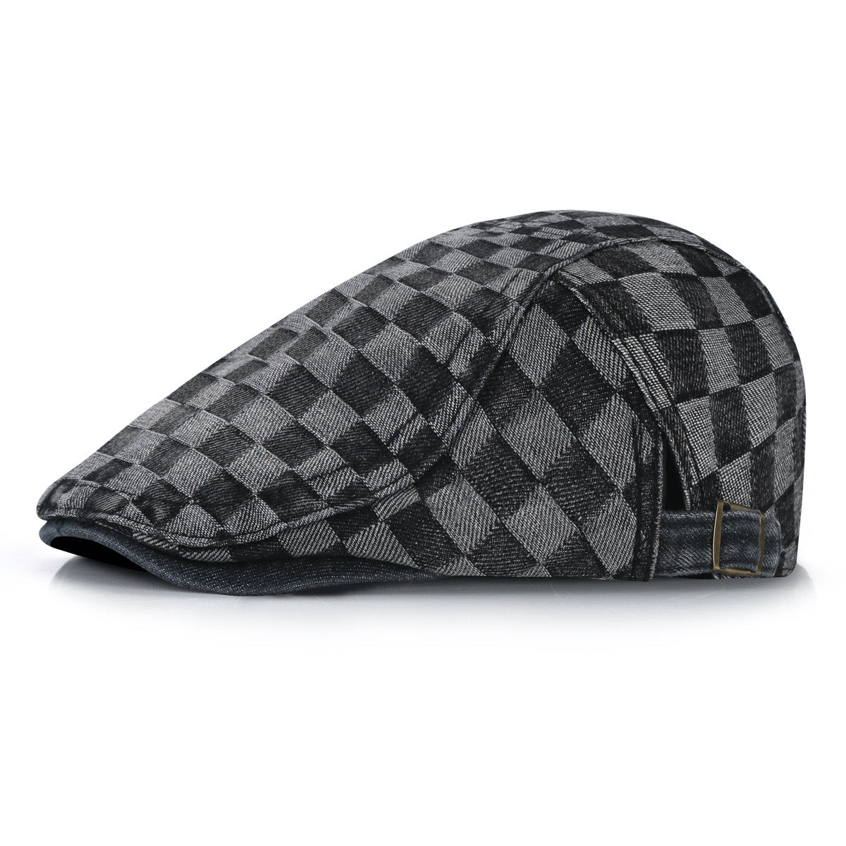 Denim patterned adjustable gatsby hat