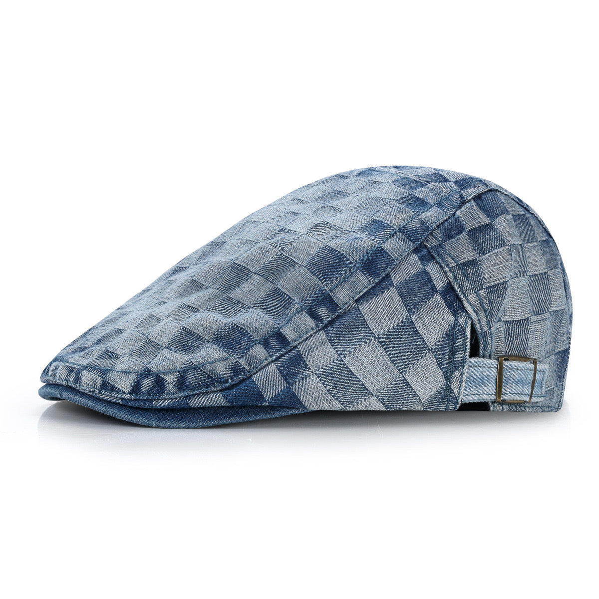 Denim patterned adjustable gatsby hat