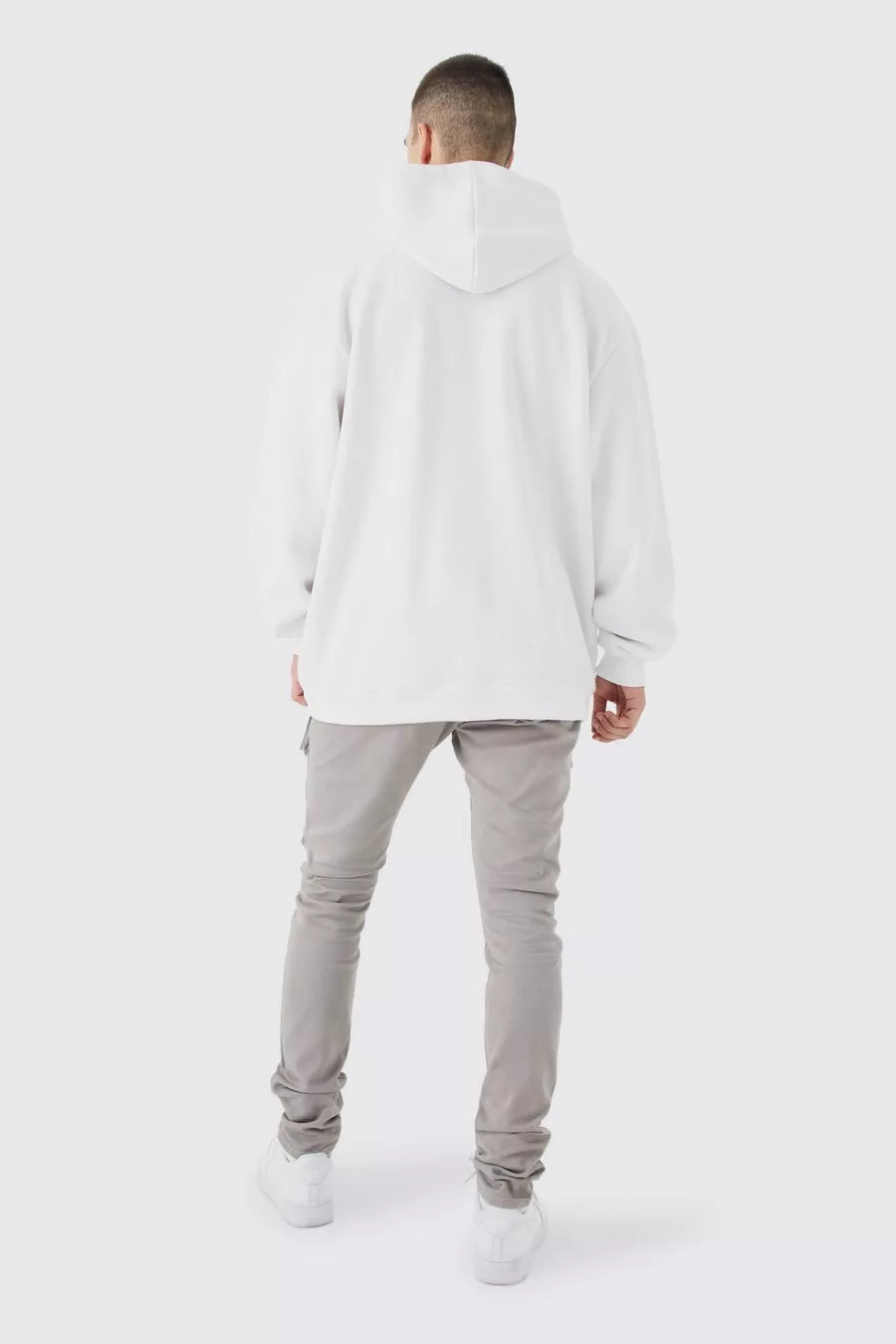 Boohoo FIXED WAIST SKINNY MULTI CARGO POCKET TROUSER