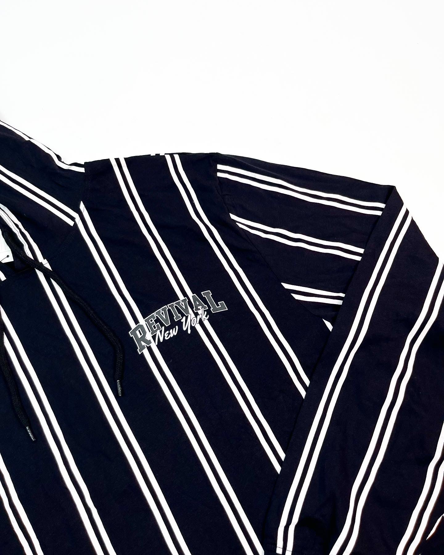 Garage stripe hooded long sleeve