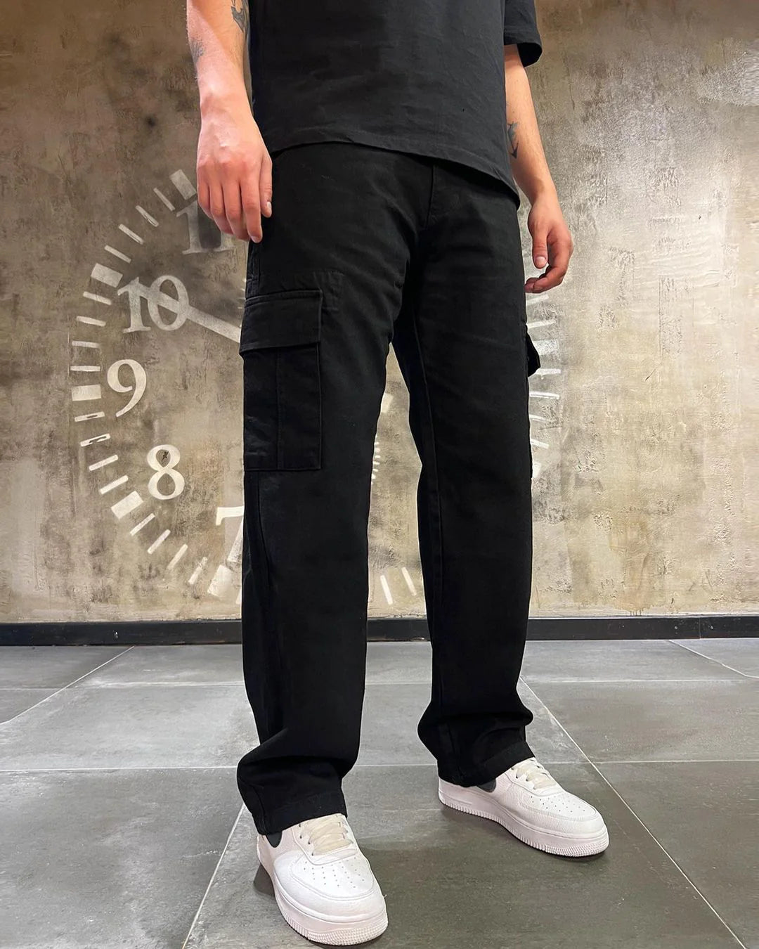 Denim Republic Cargo Jeans in Black