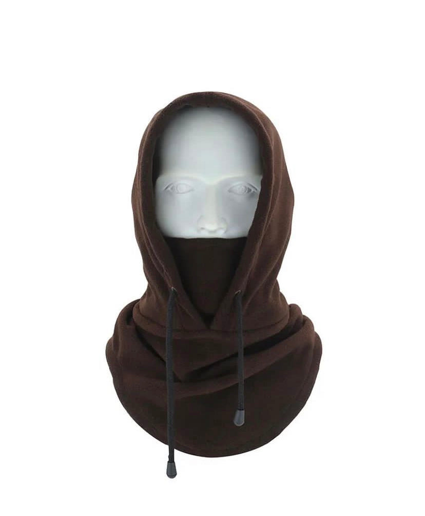 Hooded thermal fleece face cover