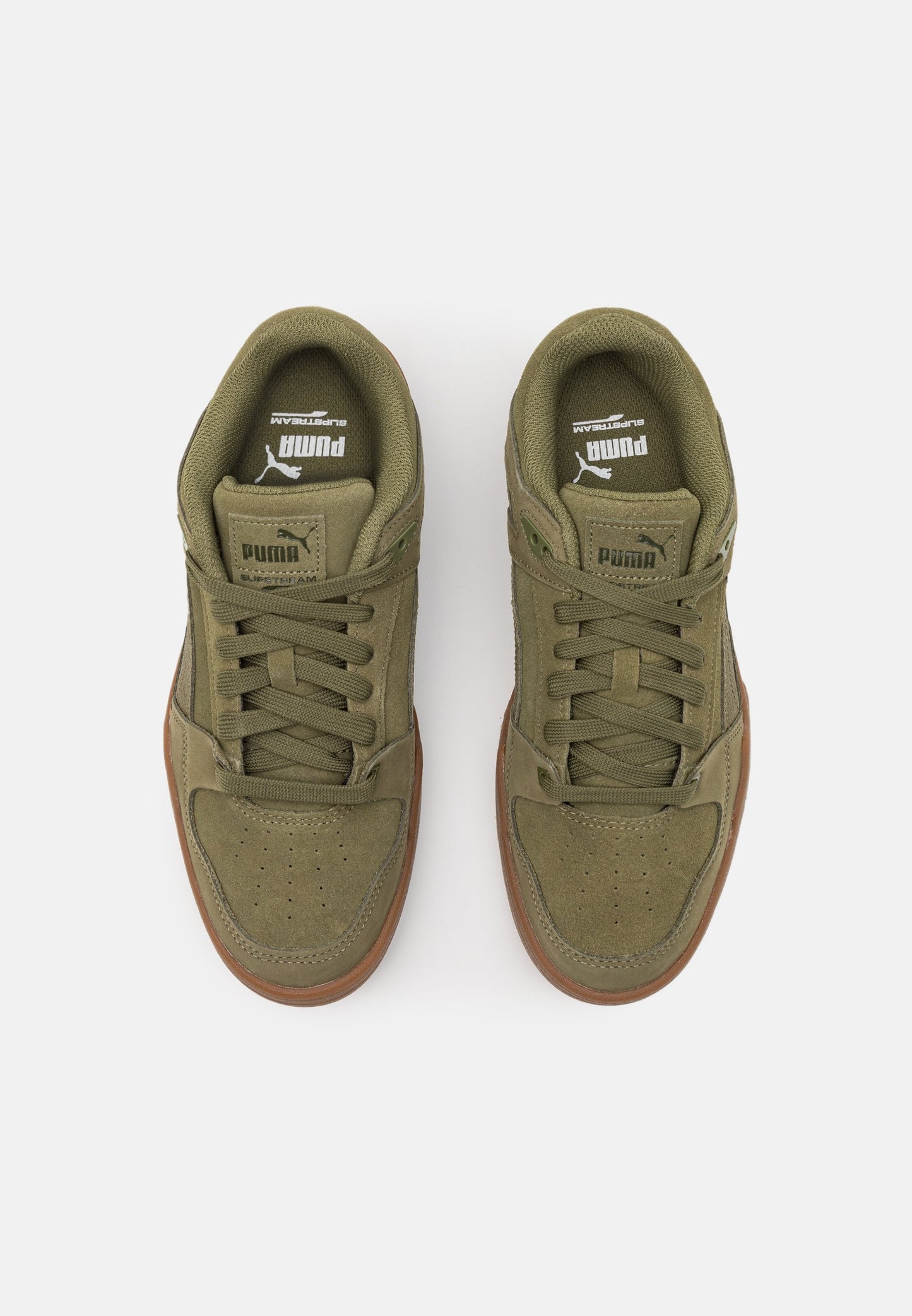 Puma slipstream sneaker in dark green moss suede