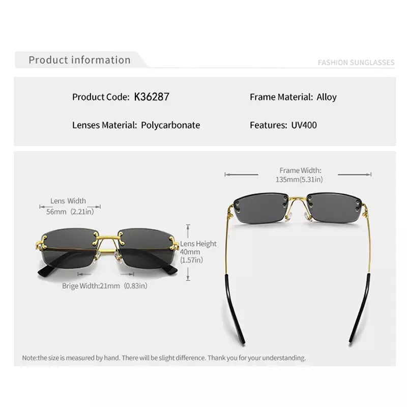 Rimless lens glasses