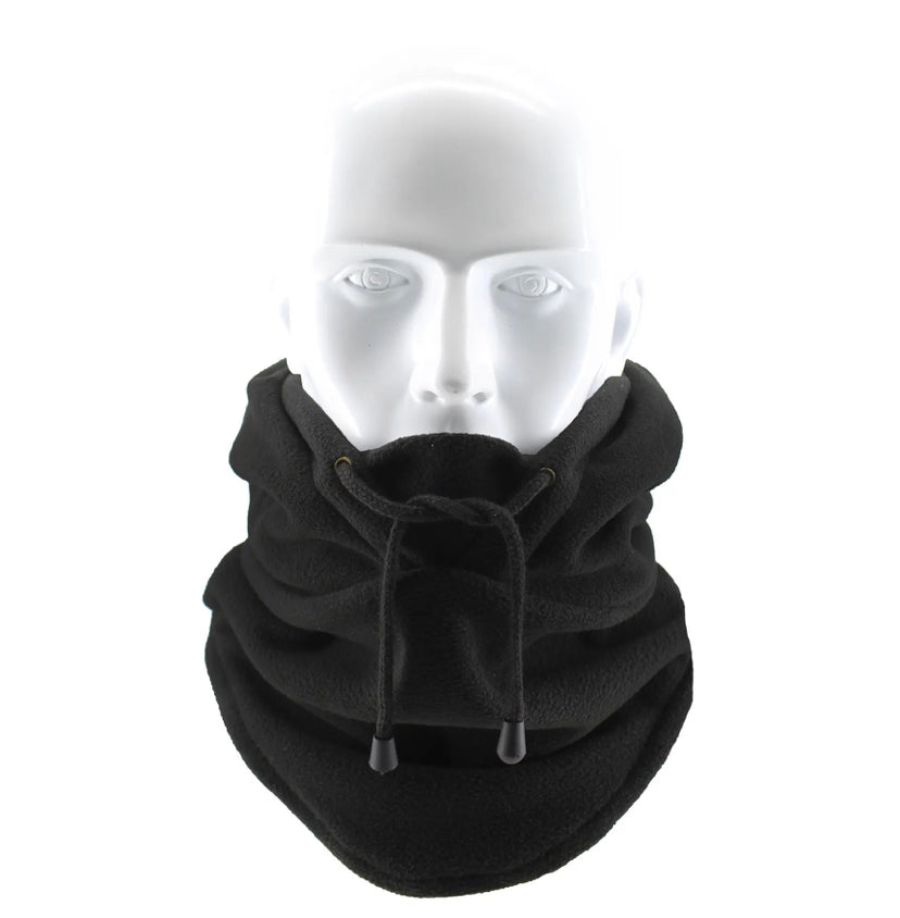 Hooded thermal fleece face cover