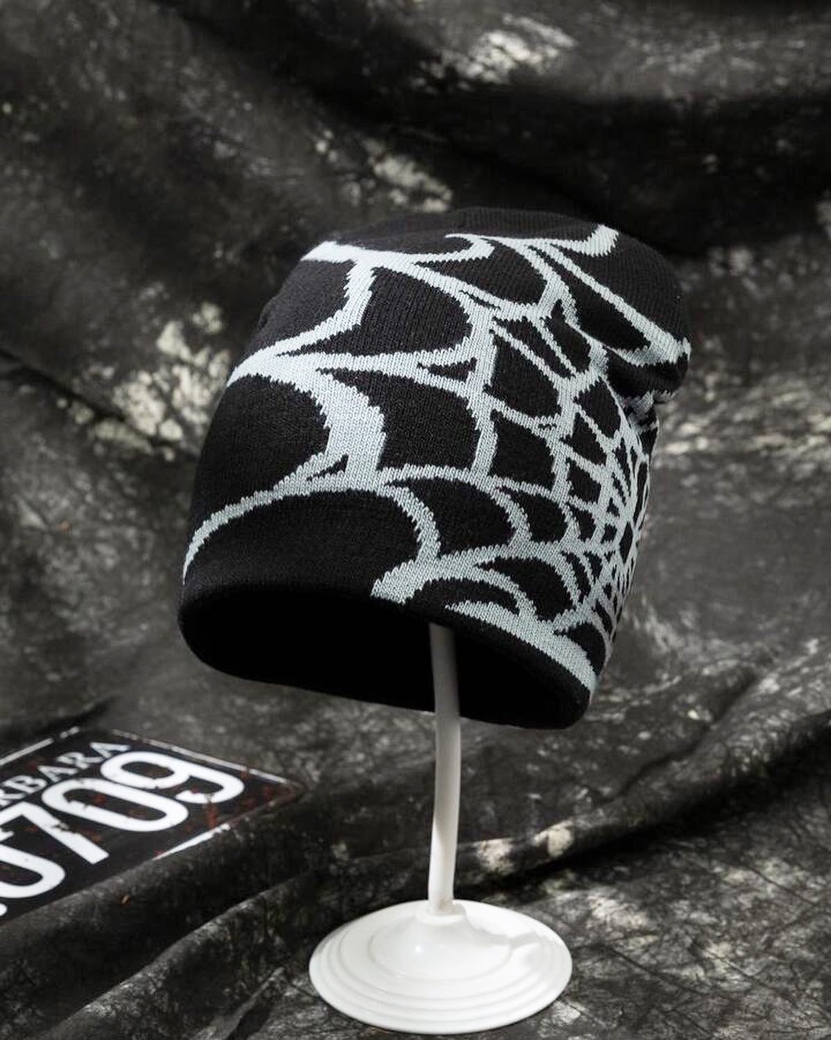 Web goth beanie