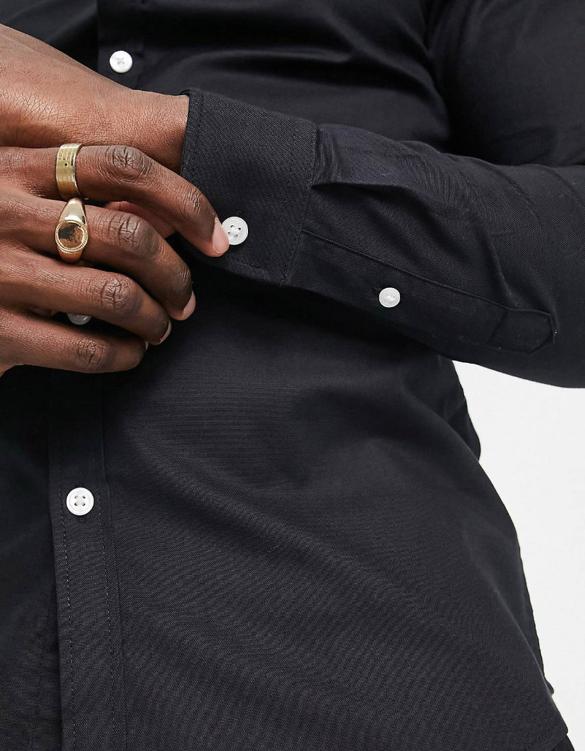 New look muscle fit longsleeve oxford shirt