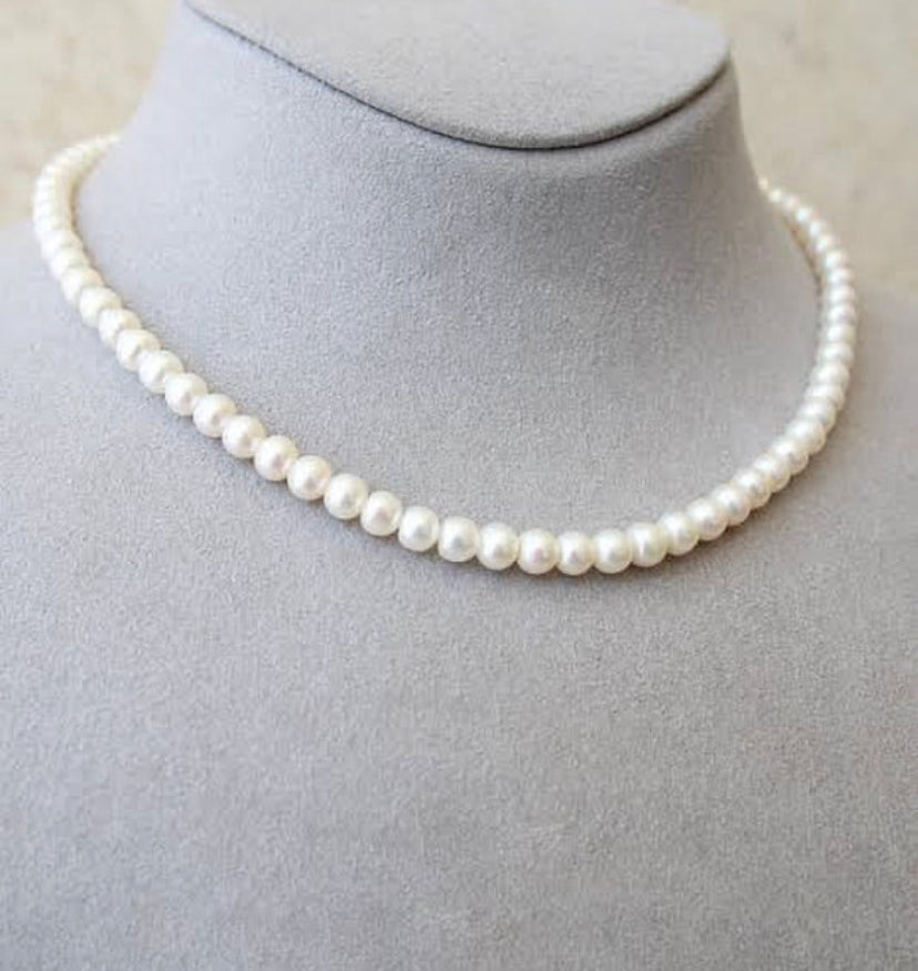Pearl choker mens necklace