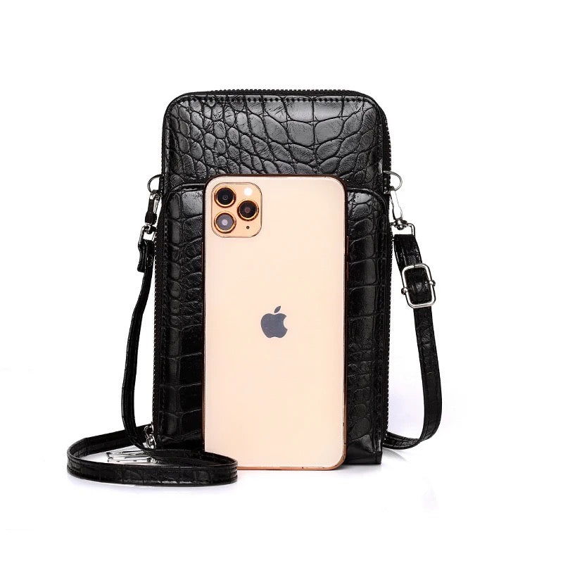 Leather croc skin sidebag
