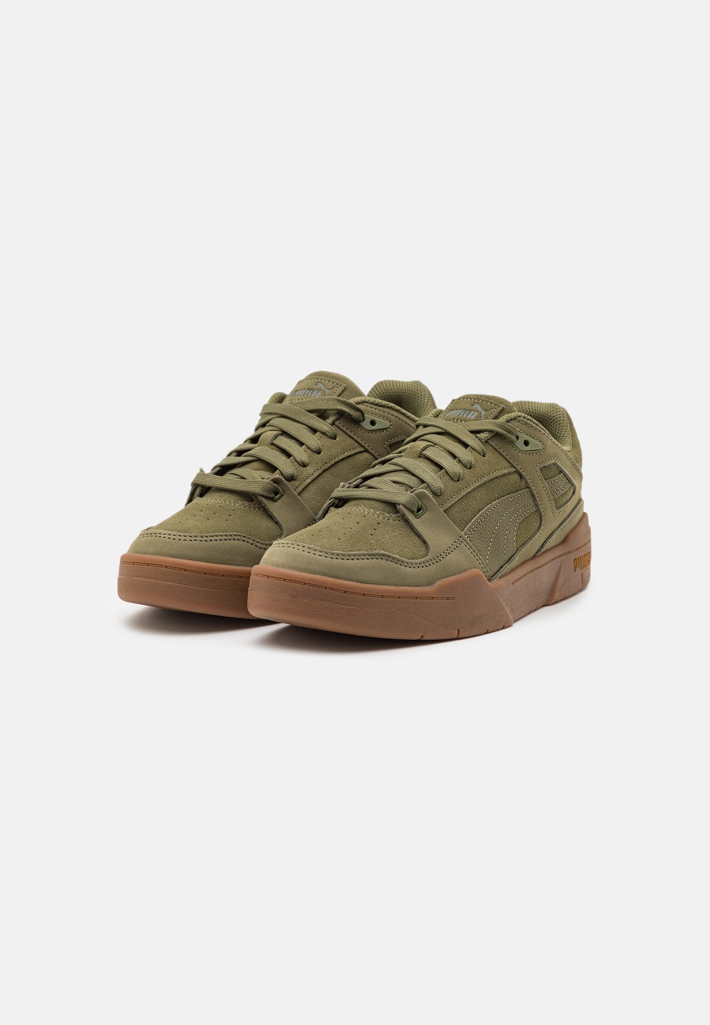Puma slipstream sneaker in dark green moss suede