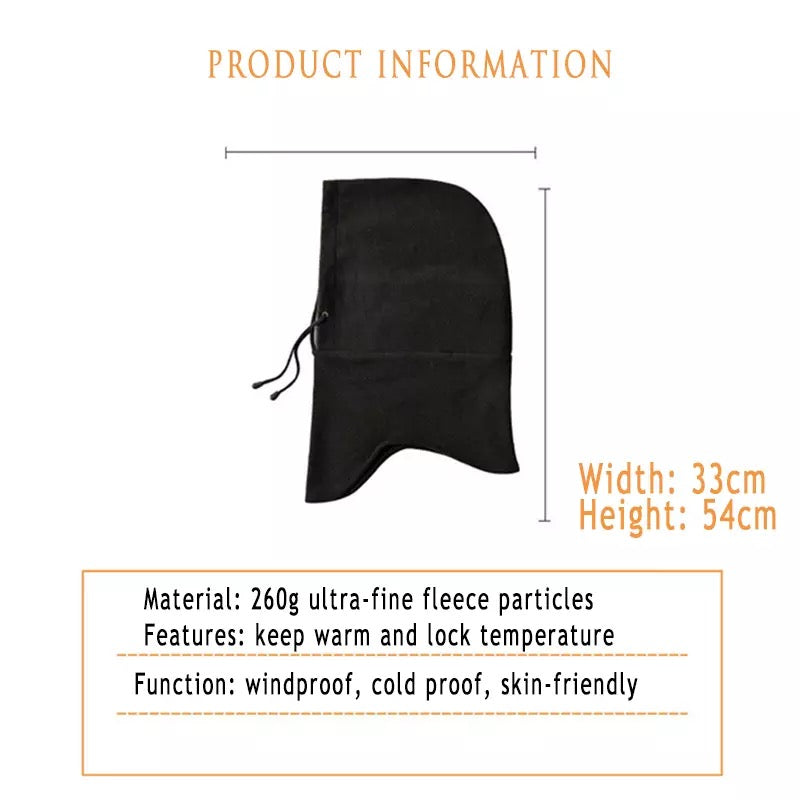 Hooded thermal fleece face cover