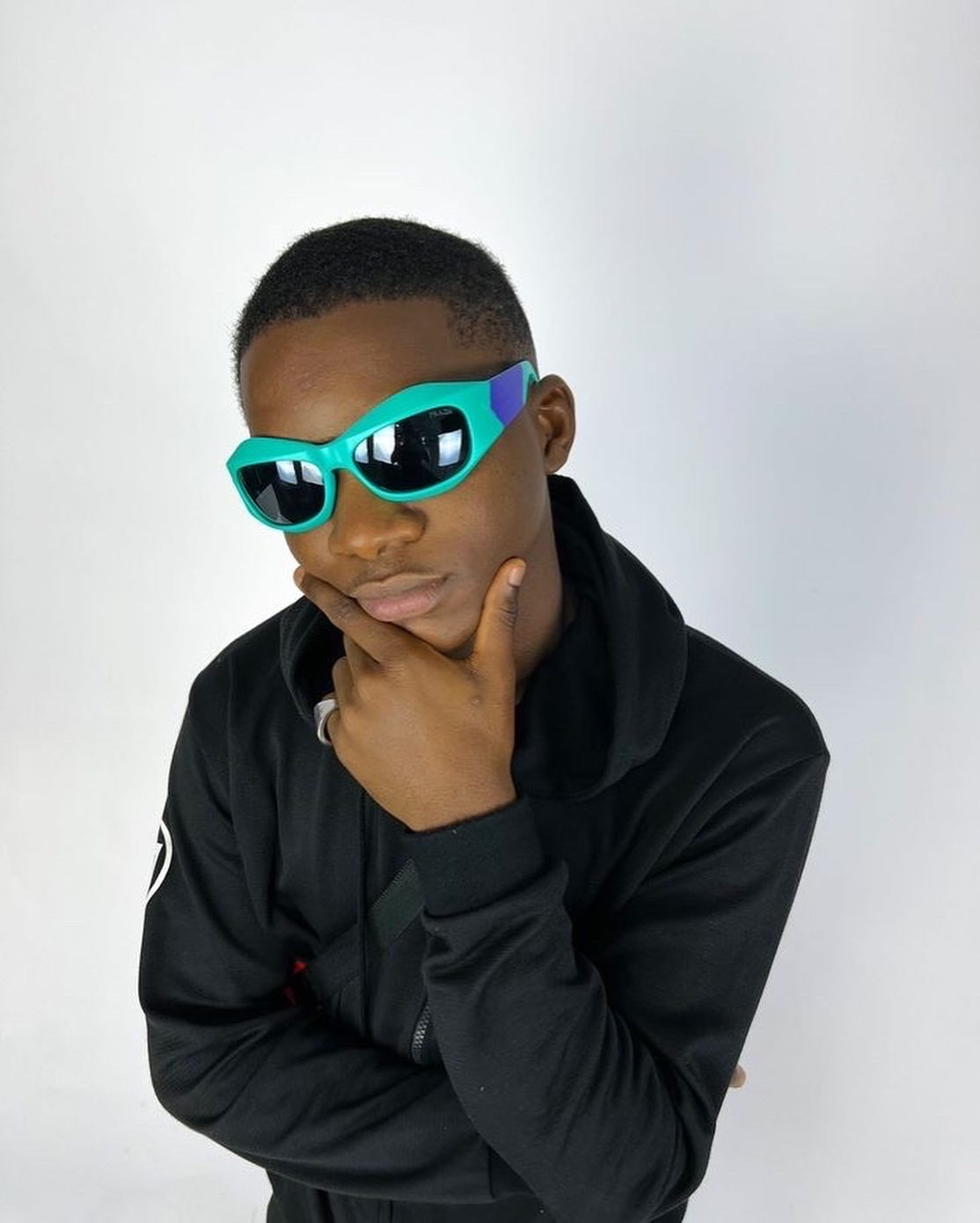 Wrap around acetate sunglasses in green