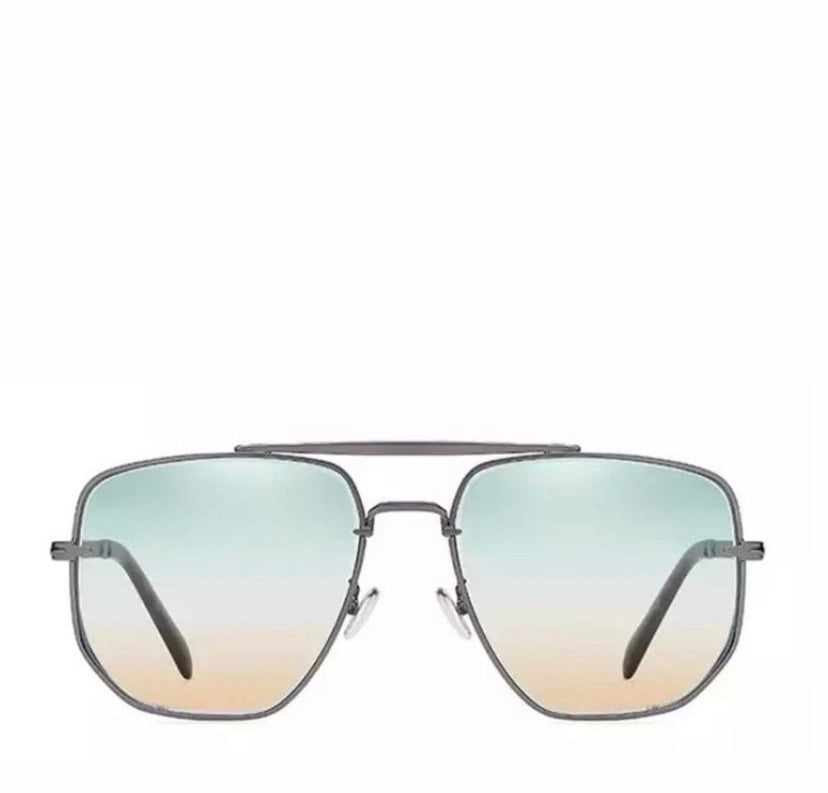 Gradient lens aviator frame glasses