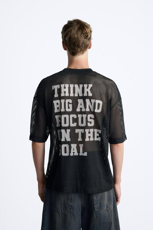 ZARA THINK BIG MESH T SHIRT