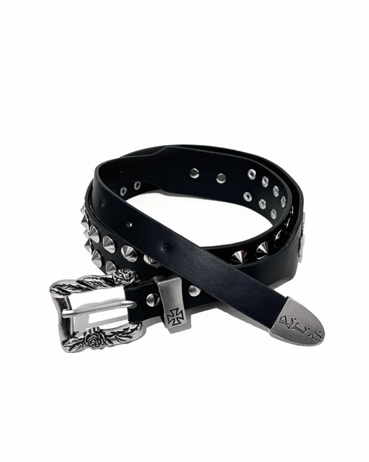 Cross buckle goth stud belt