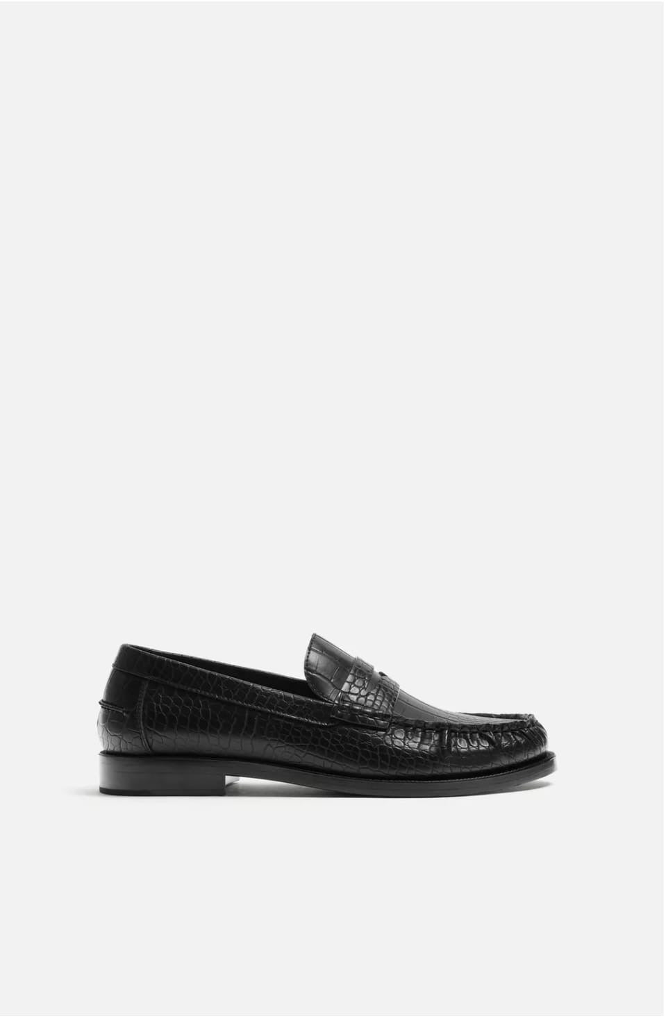Zara croc skin loafers