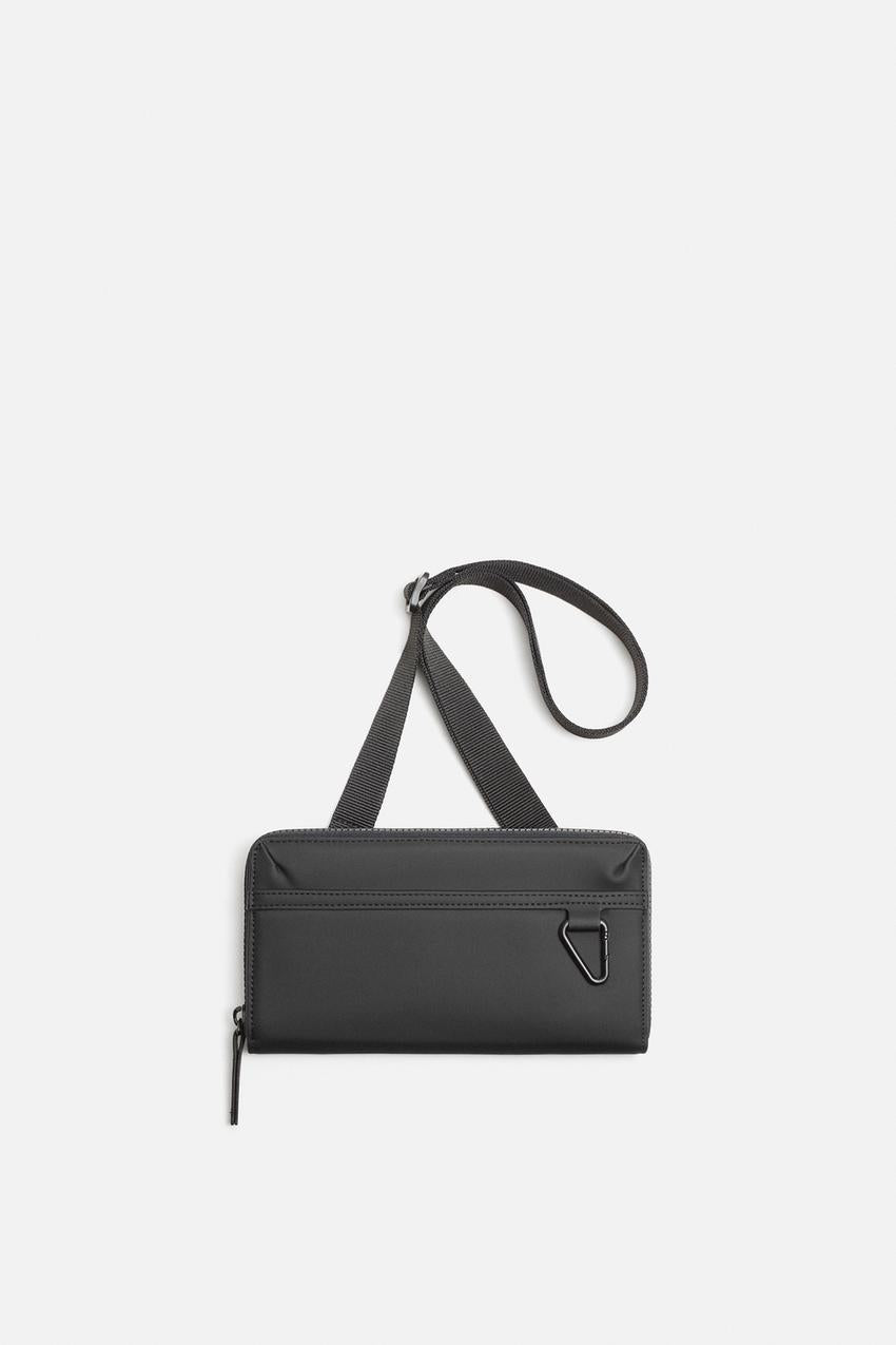 Zara Rubberized crossbody wallet