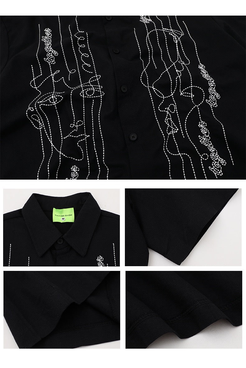 Embroidered face shirt