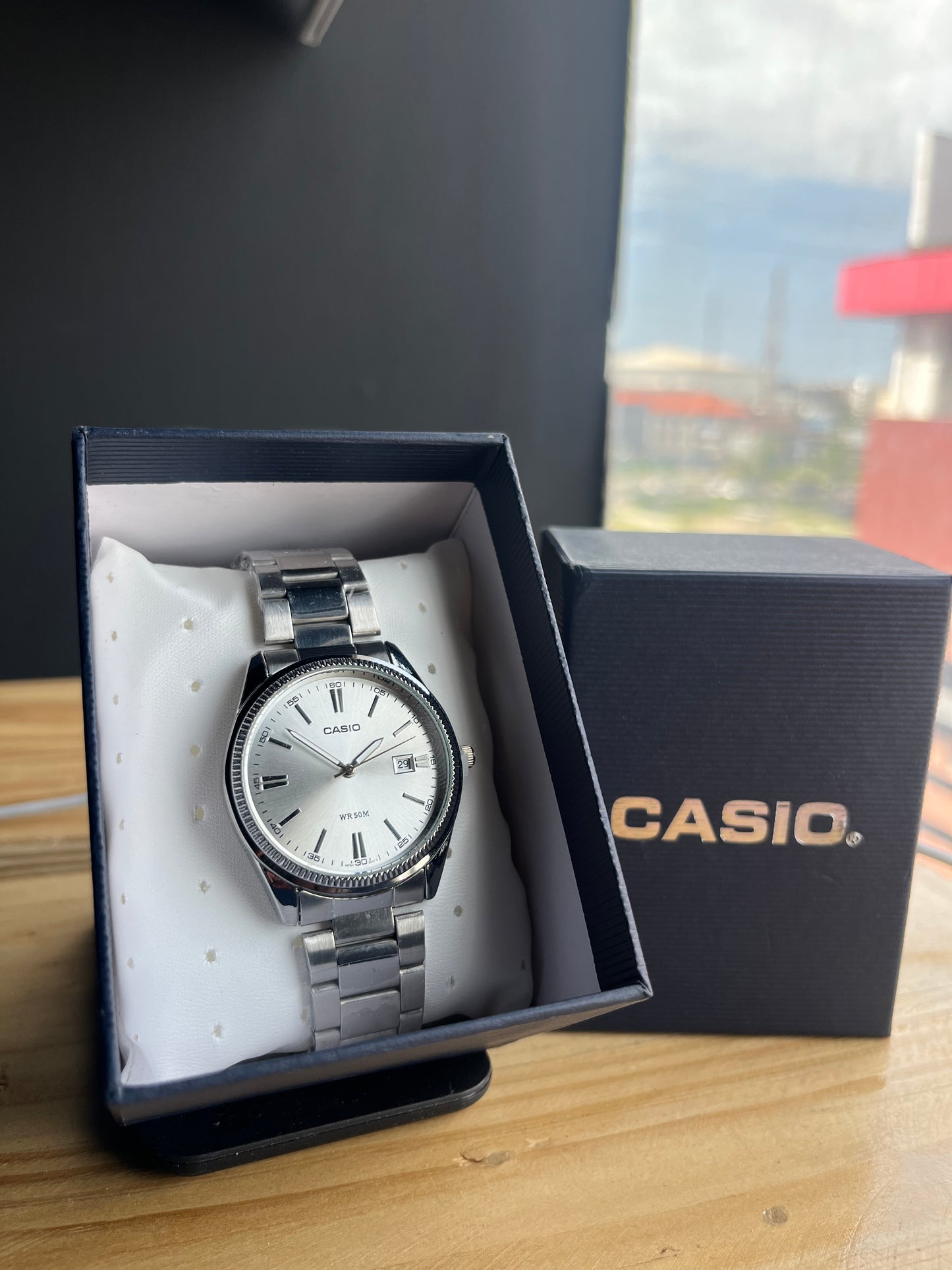 Casio MTP stainless steel chain watch