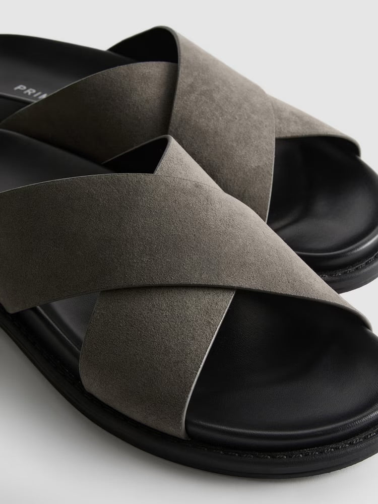 Criss cross grey suede primark sandal