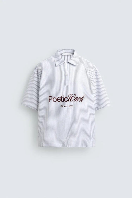 Zara stripe embroidered shirt