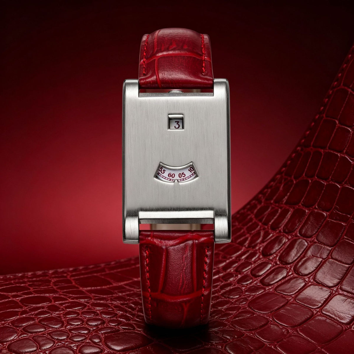 Shell date leather watch