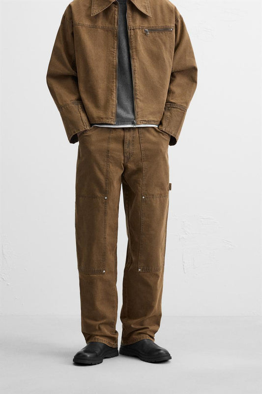 ZARA BROWN CARPENTER JEAN PANT