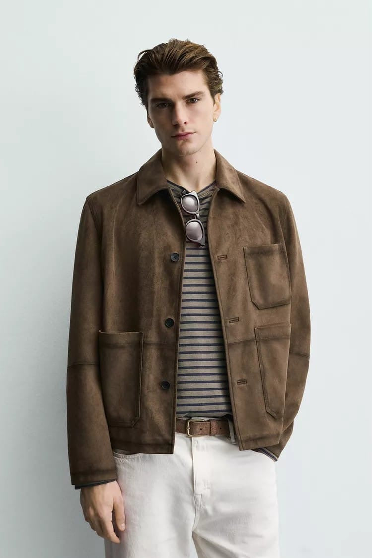 Zara brown suede jacket