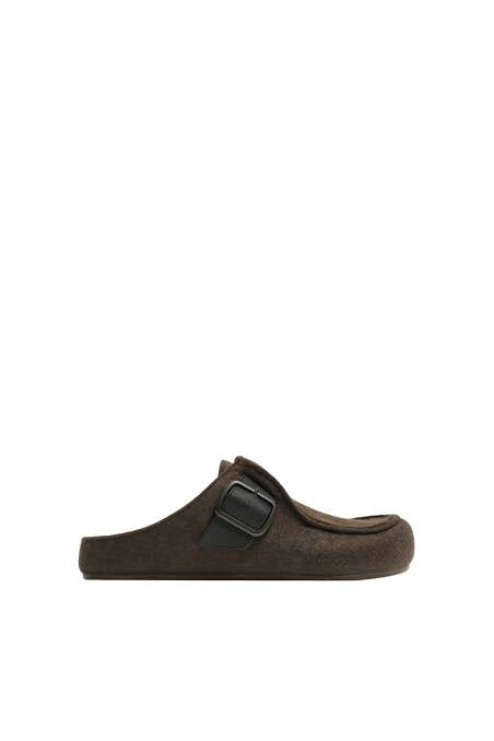 Zara buckled clog in chocolate