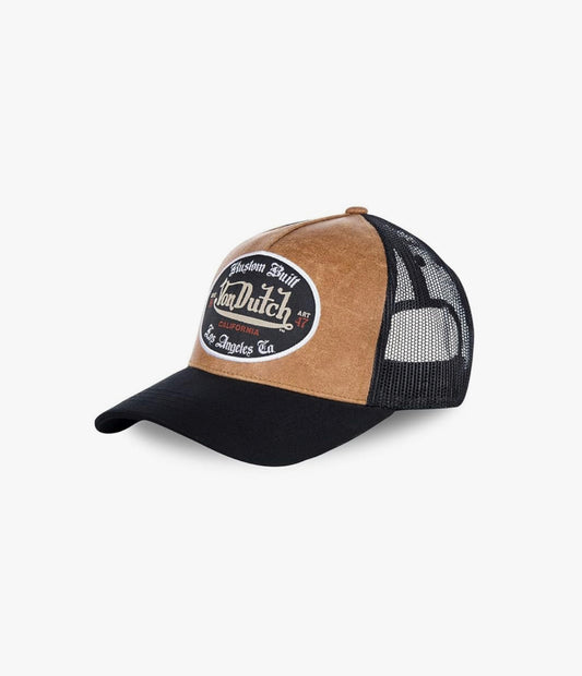 VonDutch VD staple leather mix trucker