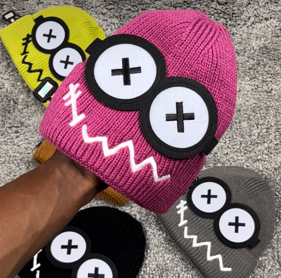 Y2k smiley beanie