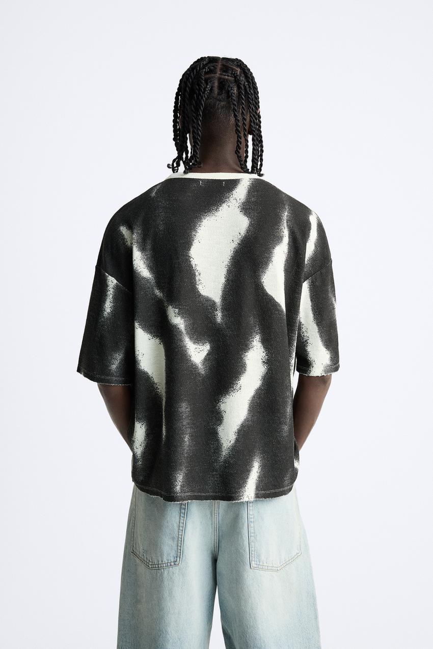 Zara Spray print knit tee