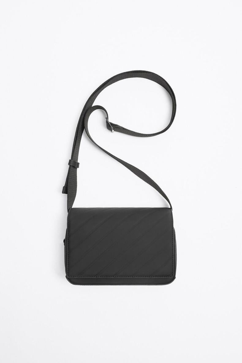 Zara mini rubberised crossbody bag