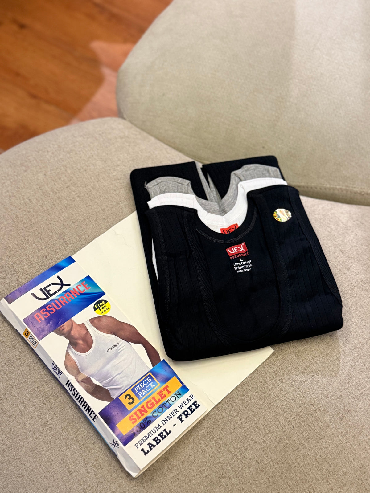 Pack of 3 cotton singlet