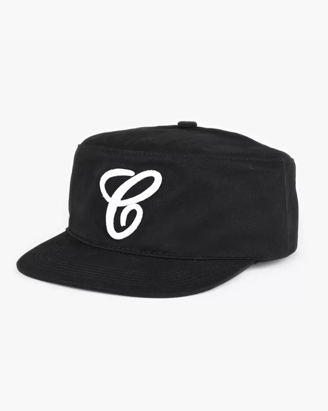 Embroidered flat top hat