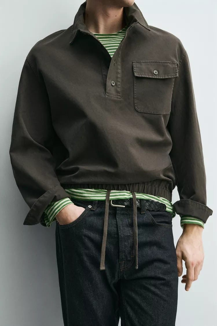 Zara washed polo overshirt