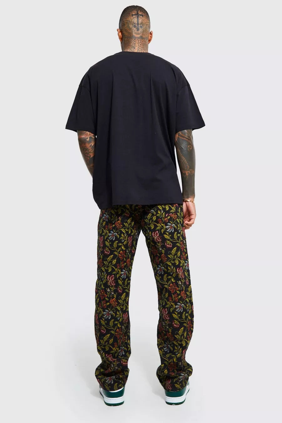Boohoo relaxed fit floral tapestry jean