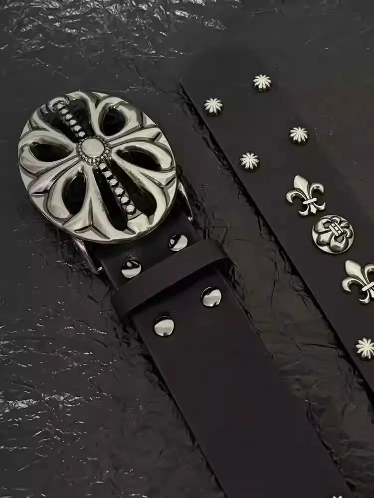 Goth buckle cross belt