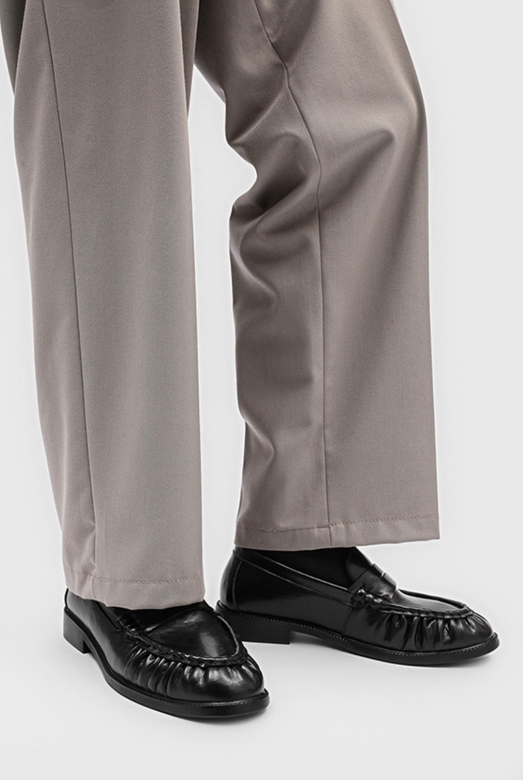 Creased leather loafer