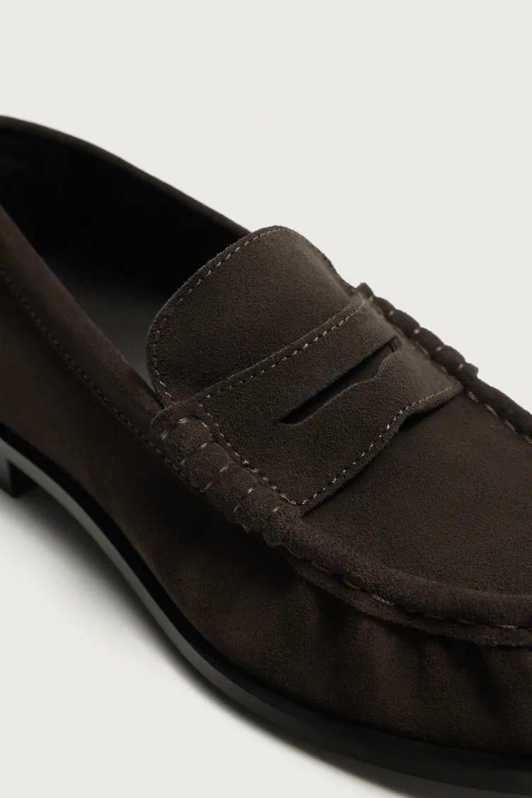 Zara suede penny loafer