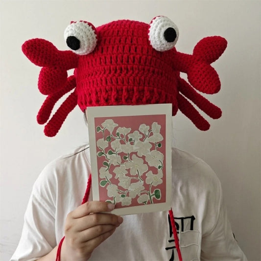 Y2k crabby knitted beanie